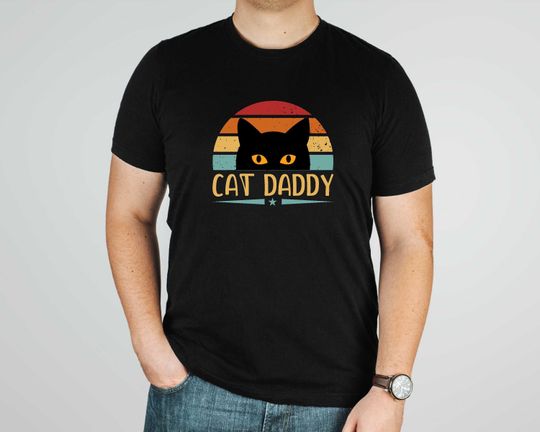 Discover Cat Daddy T-Shirt, Cat Lover Dad Tee, Gift for Him