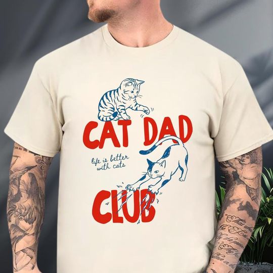 Discover Cat Dad Club Shirt, Funny Cat Shirt, Cat Dad Shirt, Cat Lover Gift, New Cat Dad Shirt, Pet Parent Shirt, Funny Cat Dad Shirt