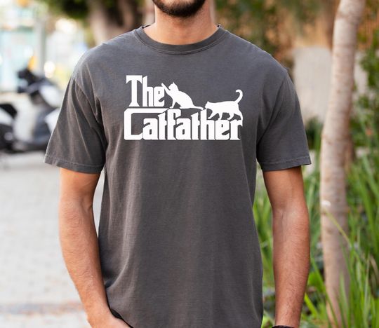 Discover The Catfather Shirt, Dad Shirt, Cat Lover Gift for Dad, Fathers Day Gift, Cat Owner Gift for Husband, Cat Dad Shirt