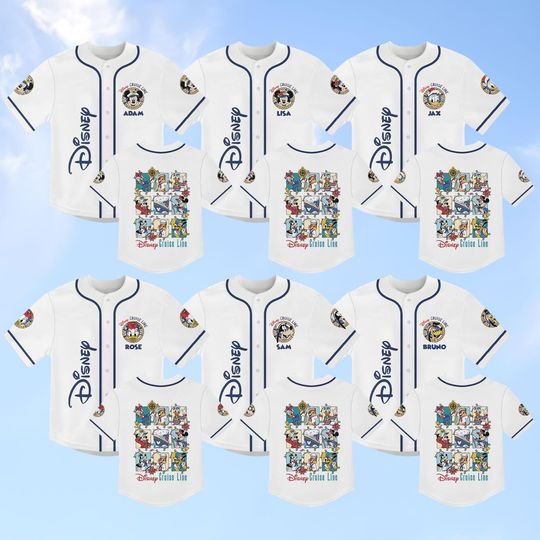 Discover Custom Disney Mickey And Friends Cruise Line Baseball Jersey, Disney Cruise Baseball Shirt, Disney Family Trip, Cruise Squad Jersey