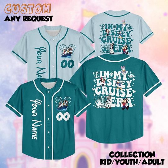 Discover Custom Disney Cruise Family Baseball Jersey, In My Disney Cruise Era Jersey Shirt, Disney Baseball Team Outfit, Disney Birthday Gift