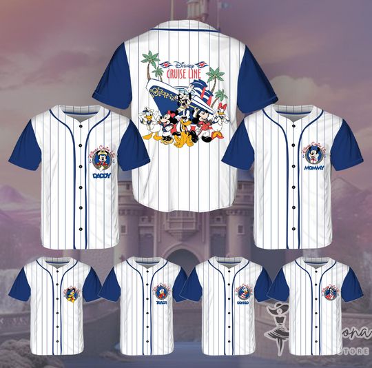 Discover Disney Cruise Jersey 2025, Mickey & Friends Family Cruise Baseball Team Jersey, Disney Wish Fantasy Magic Dream Matching Cruise Shirts