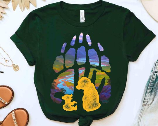 Discover Disney Brother Bear Kenai Koda Paw Silhouette Retro Shirt, Magic Kingdom Trip T-shirt Family Birthday Gift Adult Kid Toddler Tee