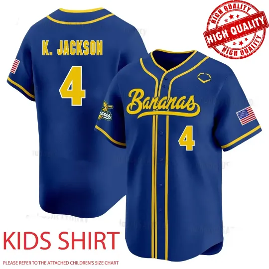 Discover #4 KJackson Savannah Bananas Baseball Jersey AOP