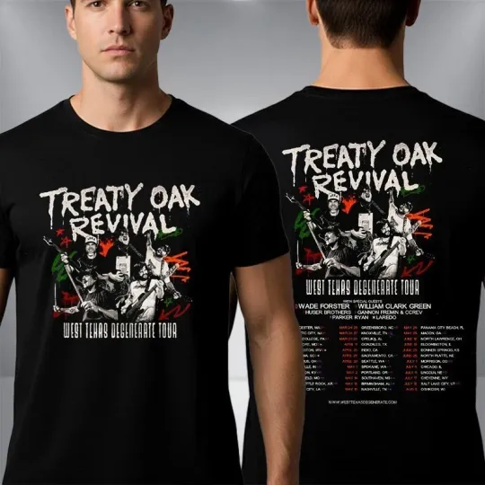 Discover Treaty Oak Revival West Texas Tour 2026 Double Sided T-Shirt
