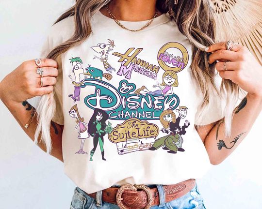 Discover Disney Channel Cartoon Characters Group Hannah Montana Lizzie McGuire Phineas Ferb Shirt, What Dreams Are Made Of Tee, Disneyland Trip Gift