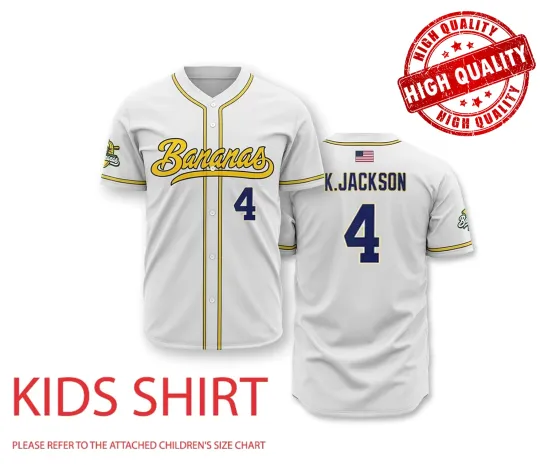 Discover Savannah Bananas #4 Jackson Baseball Jersey 3D AOP Unisex