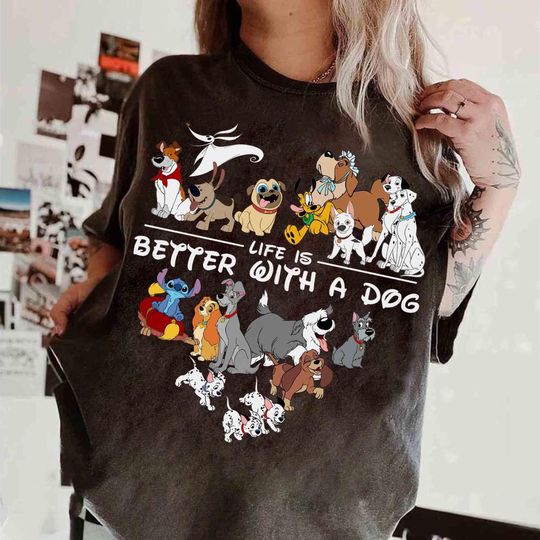 Discover Retro Vintage Disney Dogs Shirt, Life is Better With Dogs Disney Shirt, Disney Dogs Lover Shirt, Disney Dog Mom Shirt, Disney Family Gifts