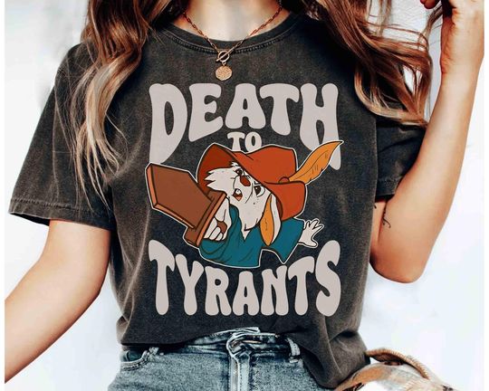 Discover Skippy Rabbit Death To Tyrants Vintage 90s T-shirt, Disney Robin Hood Movie Tee, WDW Magic Kingdom Disneyland Family Vacation Holiday Gift