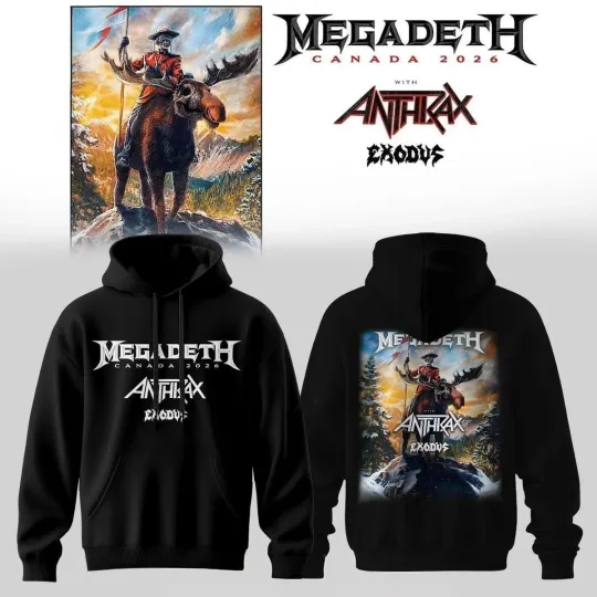 Megadeth Canada 2026 Tour Double Sided Hoodie