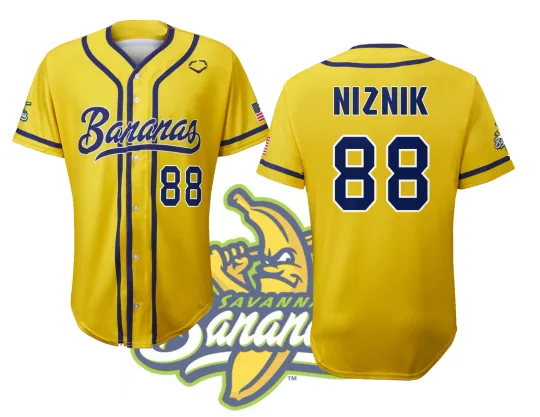Savannah Bananas Noah Niznik #88 Baseball Jersey Shirt