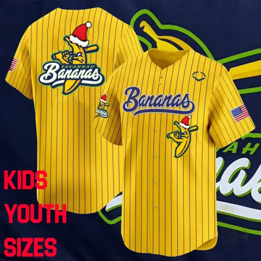 Discover 2025 Christmas Adults KIDS YOUTH SIZES Savannah Bananas Jersey Baseball