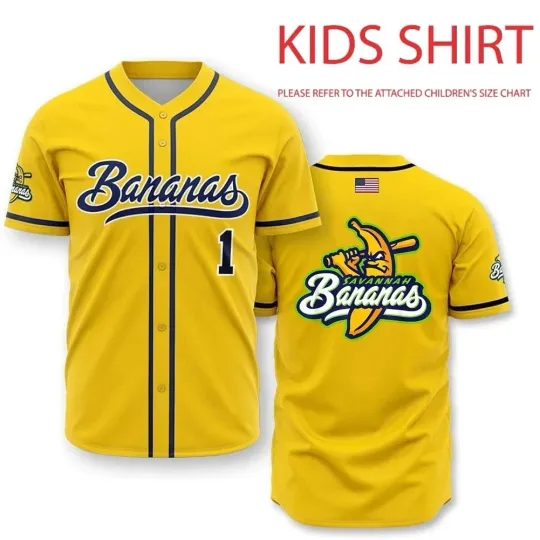 Rare Collection Savannah Bananas Baseball Jersey Team AOP 3D Men   TK443