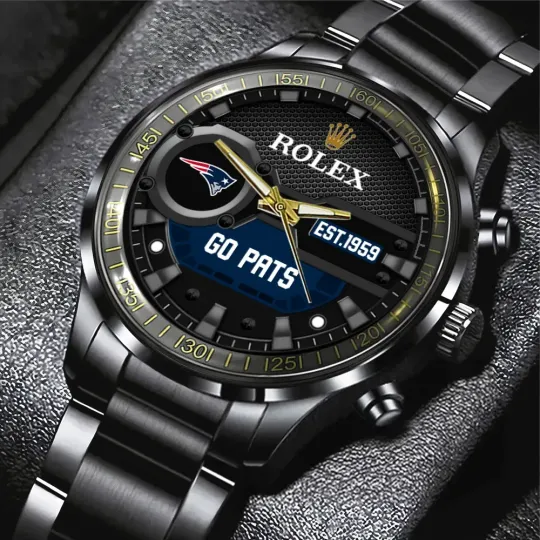 Discover Patriots Black Stainless Steel Band Watch