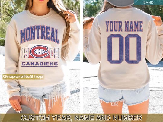 Discover Montreal Canadien Sweatshirt, Vintage Canadien tshirt,Montreal Hockey Fan shirt, Custom player hockey, Canadien Sweatshirt,Custom hockey tee