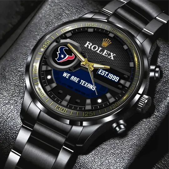 Discover Texans Black Stainless Steel Watch