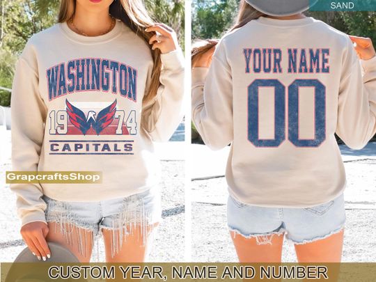 Discover Washington Capital Sweatshirt, Vintage Capital tshirt, Washington  Fan shirt, Custom player hockey, Capital Sweatshirt, Custom hockey tee