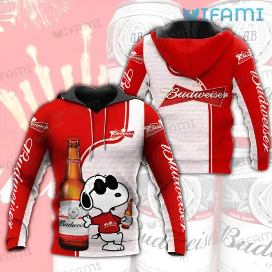 Discover Budweiser Hoodie 3D Snoopy Beer Lovers Gift Size : S-5XL