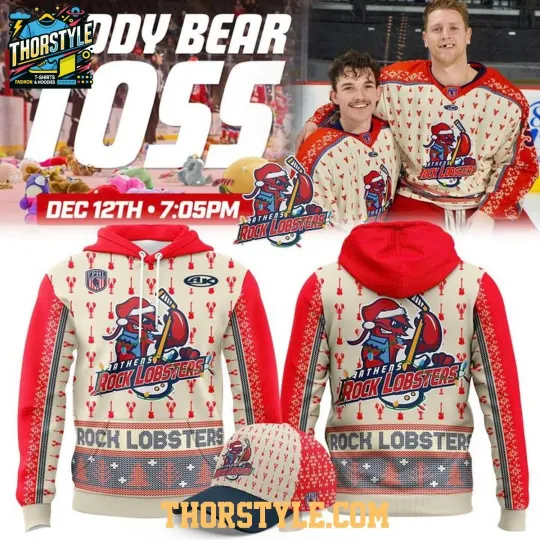 Discover Athens Rock Lobsters Teddy Toss 2025 Xmas Holiday Theme Hoodie 3D