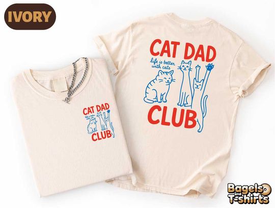 Discover Cat Dad Shirt, Cat Lover Tee, New Cat Dad Gift, Funny Pet Dad T-Shirt, Minimal Cat Lover Top, Cat Owner Apparel For Men