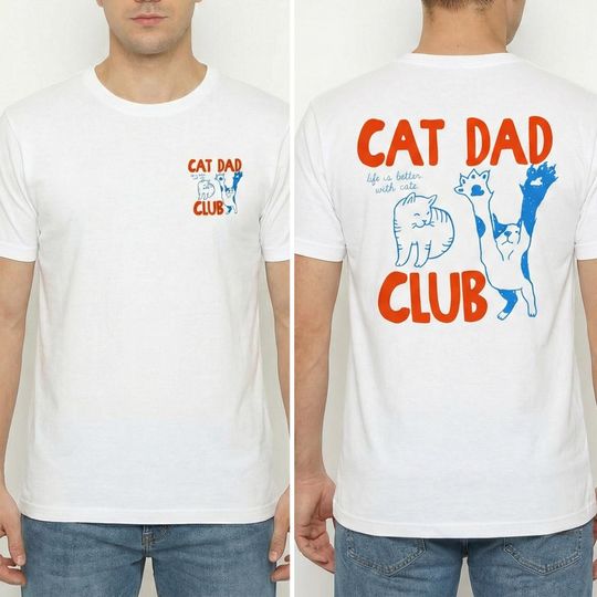 Discover Cat Dad Shirt, Funny Cat Dad Tee, Cat Dad Club T-Shirt, Pet Parent Gift, New Cat Dad Shirt for Cat Lovers