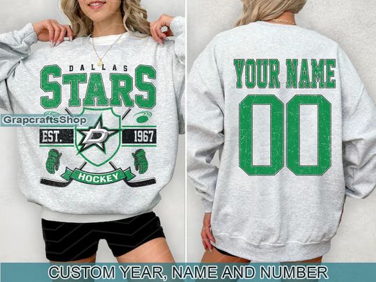 Vintage Dallas Stars Sweatshirt, Retro Dallas shirt, Dallas Hockey Fan shirt, Dallas Sweatshirt, Custom hockey tee