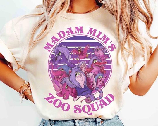 Discover Retro Disney Villains Mad Madam Mim Zoo Squad Retro T-Shirt, The Sword in the Stone 1963 Tee, Disneyland Family Vacation Holiday Trip