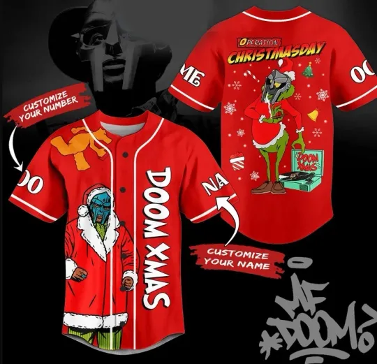 Discover Order Soon Dooom Mighty Mf Dooom Operation Christmas Holiday Baseball Jersey