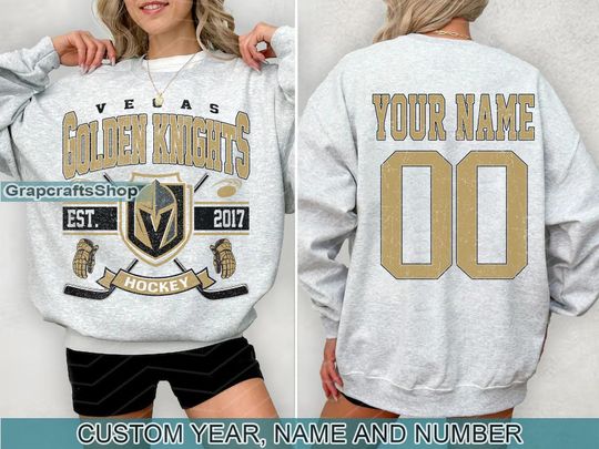 Discover Vintage Vegas Golden Knights Sweatshirt, Retro Vegas shirt, Vegas Hockey Fan shirt, Vegas Sweatshirt, Custom hockey tee