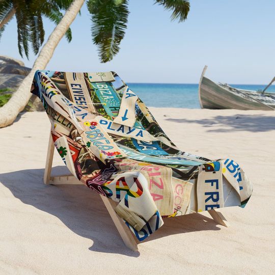 Discover Large Ibiza Beach Towel with Bold Design, Soft Poolside Accessory