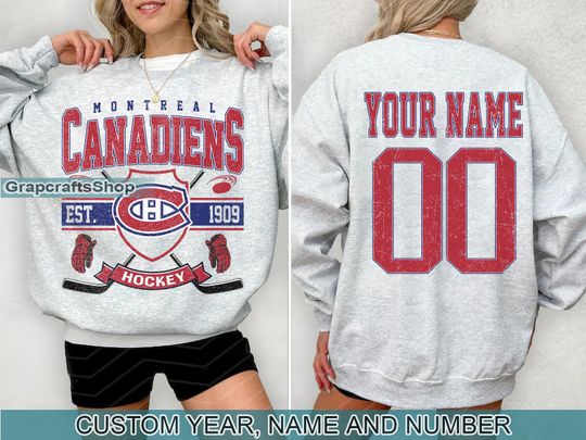 Discover Vintage Montreal Canadiens Sweatshirt, Retro Montreal shirt, Montreal Hockey Fan shirt, Montreal Sweatshirt, Custom hockey tee