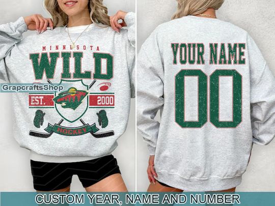 Vintage Minnesota Wild Sweatshirt, Retro Minnesota shirt, Minnesota Hockey Fan shirt, Minnesota Sweatshirt, Custom hockey tee