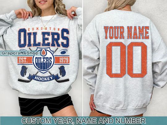 Discover Vintage Edmonton Oilers Sweatshirt, Retro Edmonton shirt, Edmonton Hockey Fan shirt, Edmonton Sweatshirt, Custom hockey tee