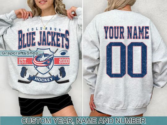 Discover Vintage Columbus Blue Jackets Sweatshirt, Retro Columbus shirt, Columbus Hockey Fan shirt, Columbus Sweatshirt, Custom hockey tee