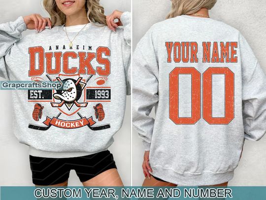 Vintage Anaheim Ducks Sweatshirt, Retro Anaheim shirt, Anaheim Hockey Fan shirt, Anaheim Sweatshirt, Custom hockey tee