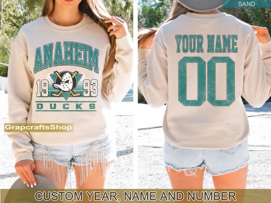 Discover Anaheim Duck Sweatshirt, Vintage Duck tshirt, Anaheim Hockey Fan shirt, Custom player hockey, Duck Sweatshirt, Custom hockey tee