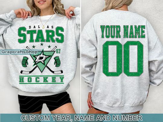 Vintage Dallas Stars Sweatshirt, Retro Dallas shirt, Dallas Hockey Fan shirt, Dallas Sweatshirt, Custom hockey tee