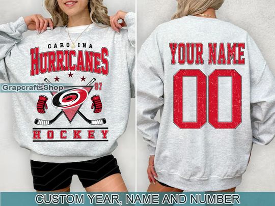 Discover Vintage Carolina Hurricanes Sweatshirt, Retro Carolina shirt, Carolina Hockey Fan shirt, Carolina Sweatshirt, Custom hockey tee