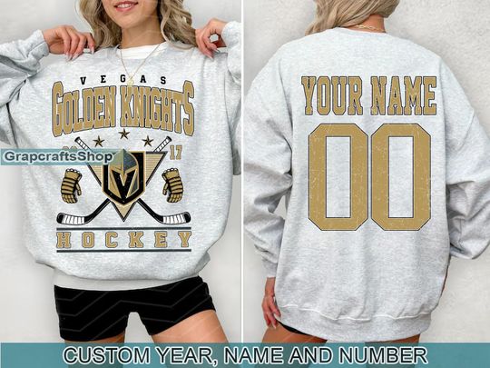 Discover Vintage Vegas Golden Knights Sweatshirt, Retro Vegas shirt, Vegas Hockey Fan shirt, Vegas Sweatshirt, Custom hockey tee