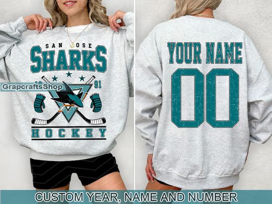 Vintage San Jose Sharks Sweatshirt, Retro San Jose shirt, San Jose Hockey Fan shirt, San Jose Sweatshirt, Custom hockey tee