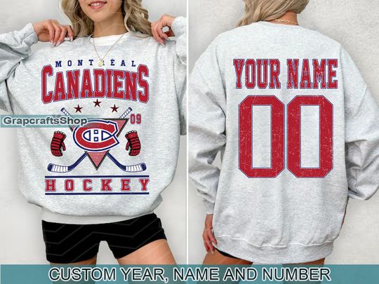 Discover Vintage Montreal Canadiens Sweatshirt, Retro Montreal shirt, Montreal Hockey Fan shirt, Montreal Sweatshirt, Custom hockey tee