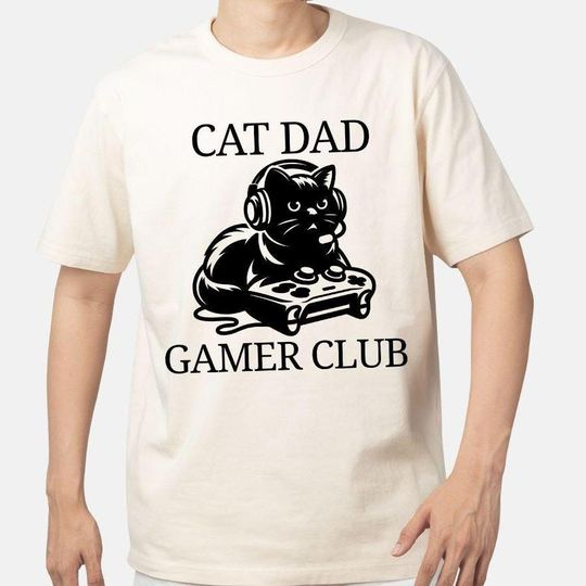Discover Cat Dad Gamer Club Comfort Colors Shirt, Cat Dad Shirt, Gamer Dad Shirt, Father's Day Shirt, Gamer Boyfriend Shirt, Cat Lover T-Shirt