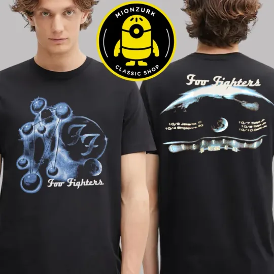 FF Band Fighters Tokyo 2025 Merch Blue Glow Live In 2025 Tour Two Sided T-Shirt