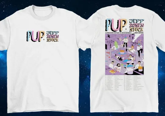 Discover 2025 Tour Jeff Rosenstock And Pup Reprint T-Shirt 2 Sides