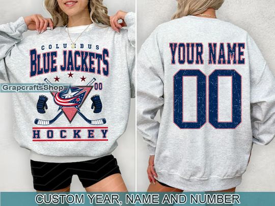 Discover Vintage Columbus Blue Jackets Sweatshirt, Retro Columbus shirt, Columbus Hockey Fan shirt, Columbus Sweatshirt, Custom hockey tee