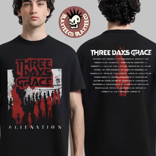 Discover Three Days Grace Alienation 2025 Tour Merch Two Sided T-Shirt