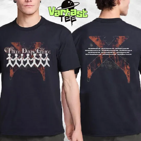 Discover Three Days Grace 2X Tour And 2025 Show Dates Two Sided Unisex T-Shirt