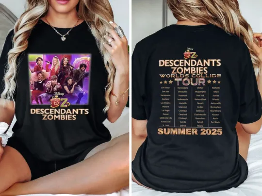 Descendants Zombies Worlds Collide Tour 2025 T-Shirt
