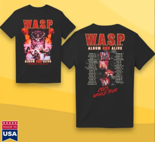 Discover W.A.S.P Album One Alive Band World Tour 2025 T-Shirt