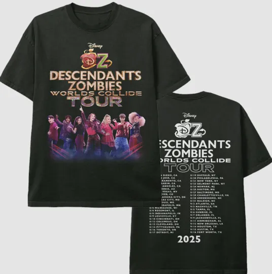 Descendants Zombies Worlds Collide Tour 2025 Tee